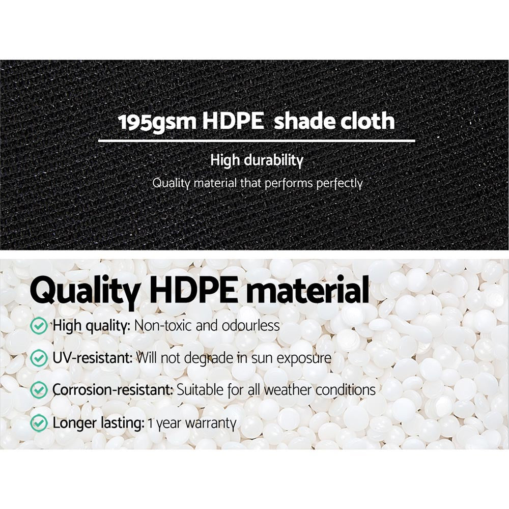 90% Shade Cloth Heavy Duty 3.66m x10m - Various Colour