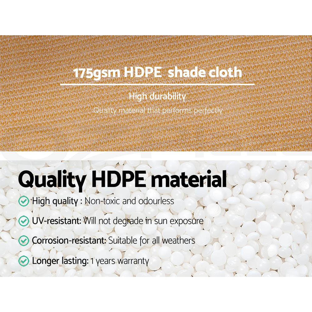 70% Shade Cloth Heavy Duty 1.83m x 20m - Various Colours