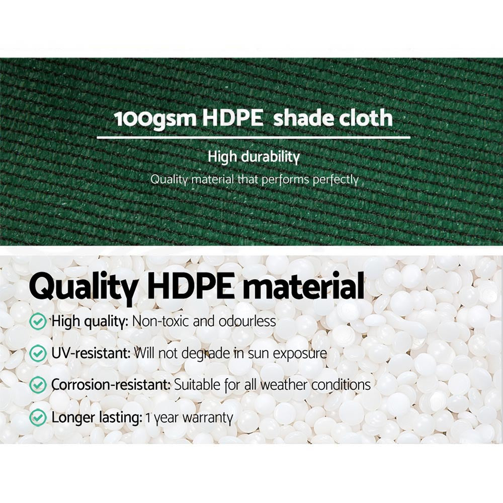 50% Shade Cloth Heavy Duty 3.66m x 10m - Various Colours