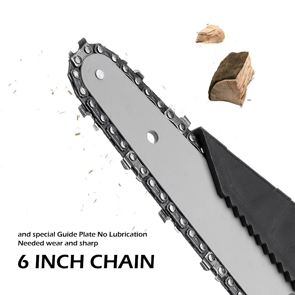 Mini Cordless Electric Chainsaw 16cm 2X Battery Powered Wood Cutter Rechargeable