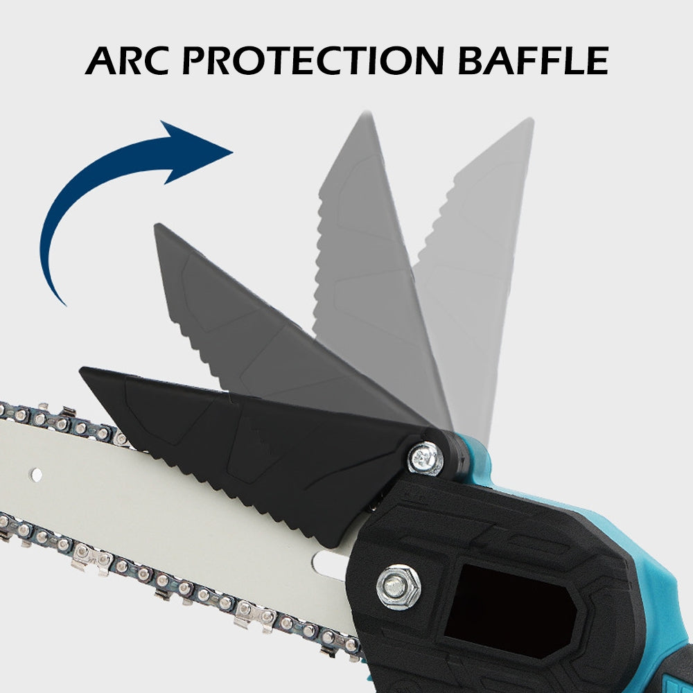 Mini Cordless Electric Chainsaw 16cm 2X Battery Powered Wood Cutter Rechargeable