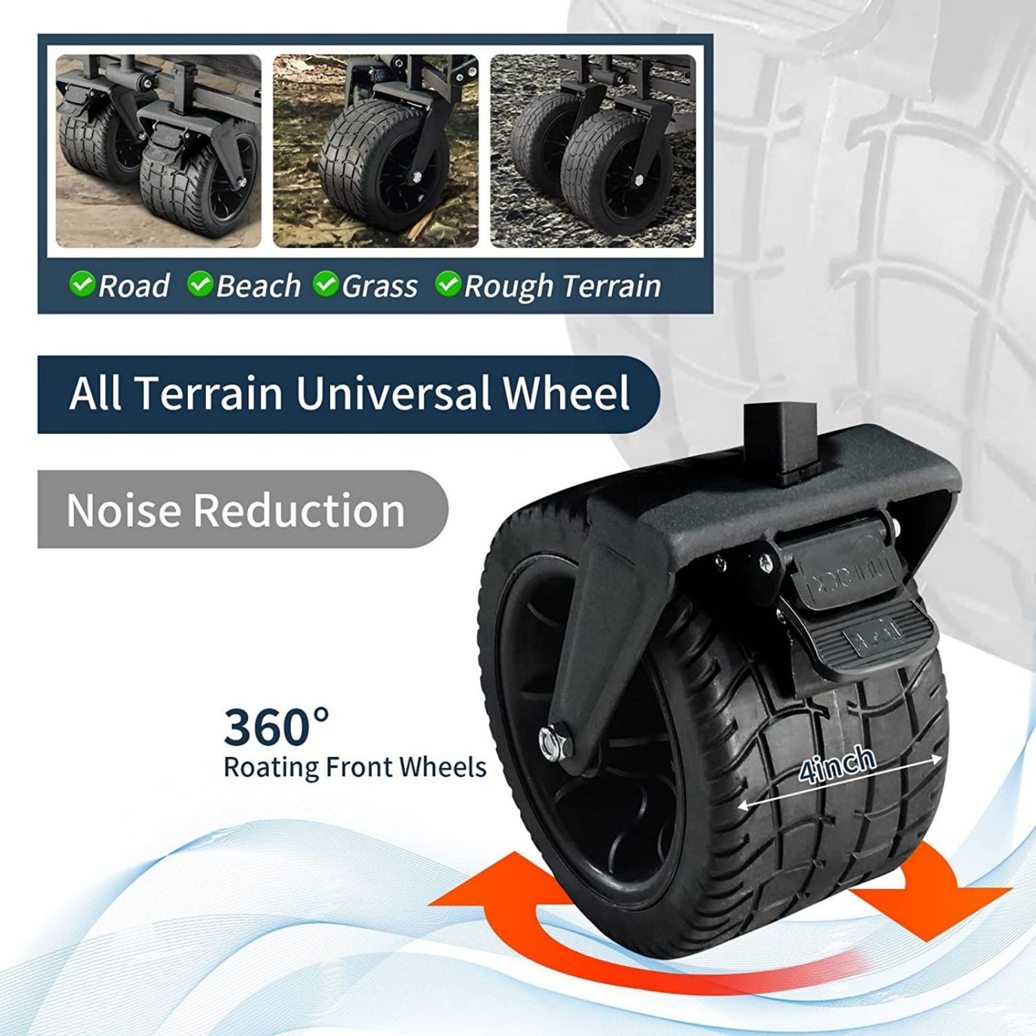 all terrain black garden cart