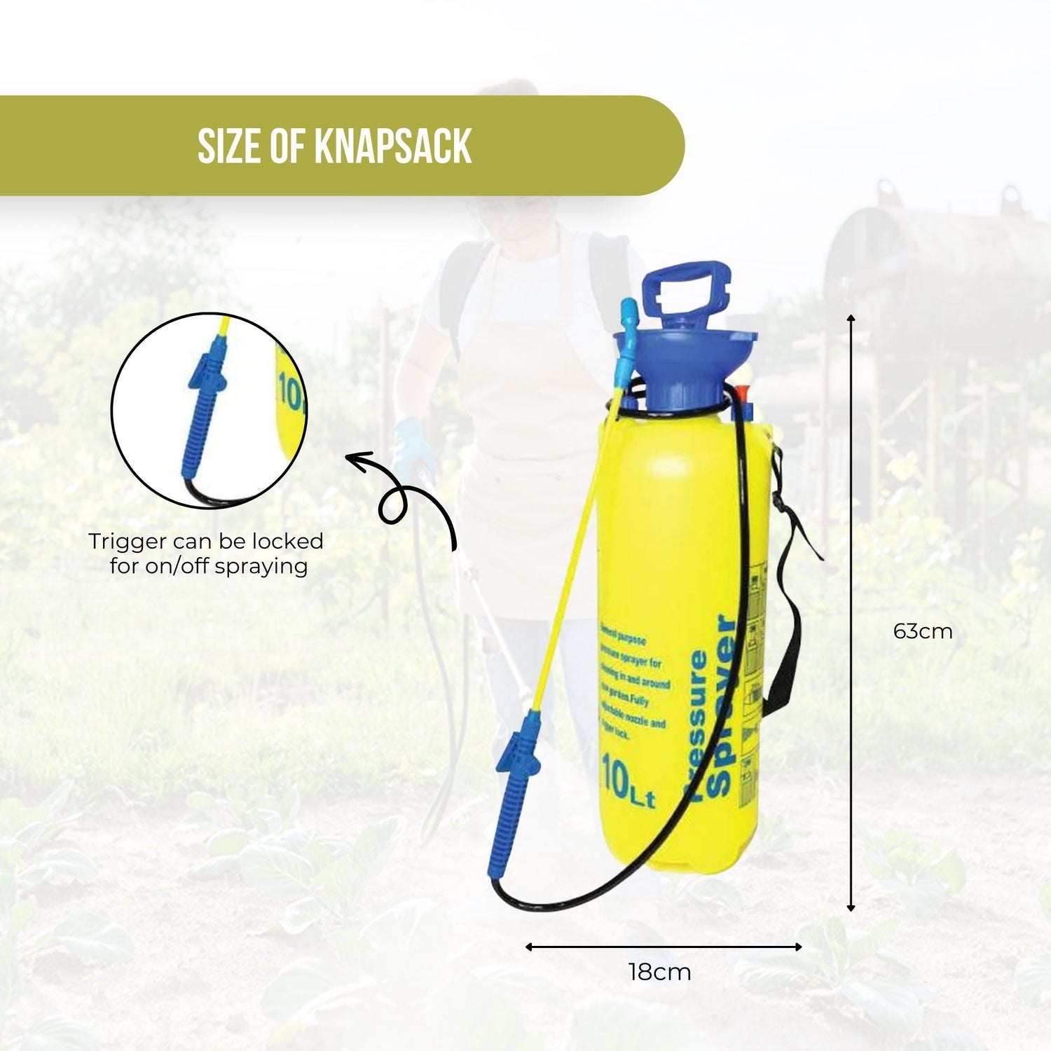 10L Knapsack Pressure Sprayer