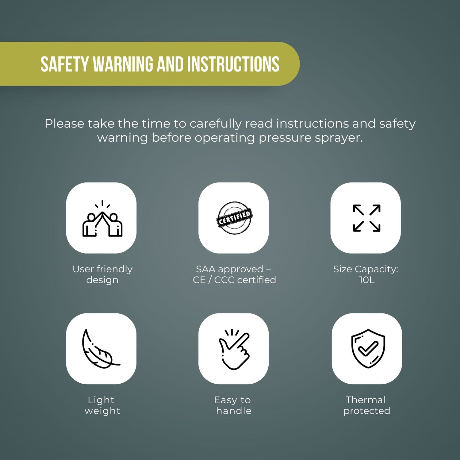 10L Knapsack Pressure Sprayer