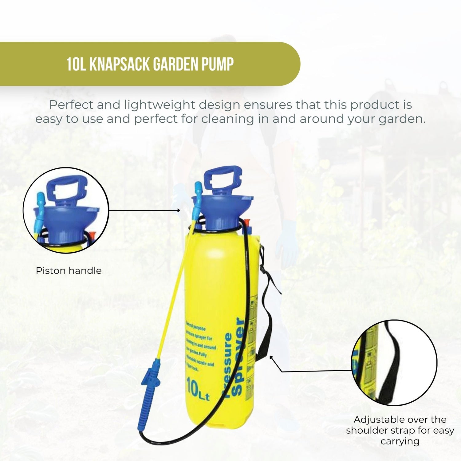 10L Knapsack Pressure Sprayer