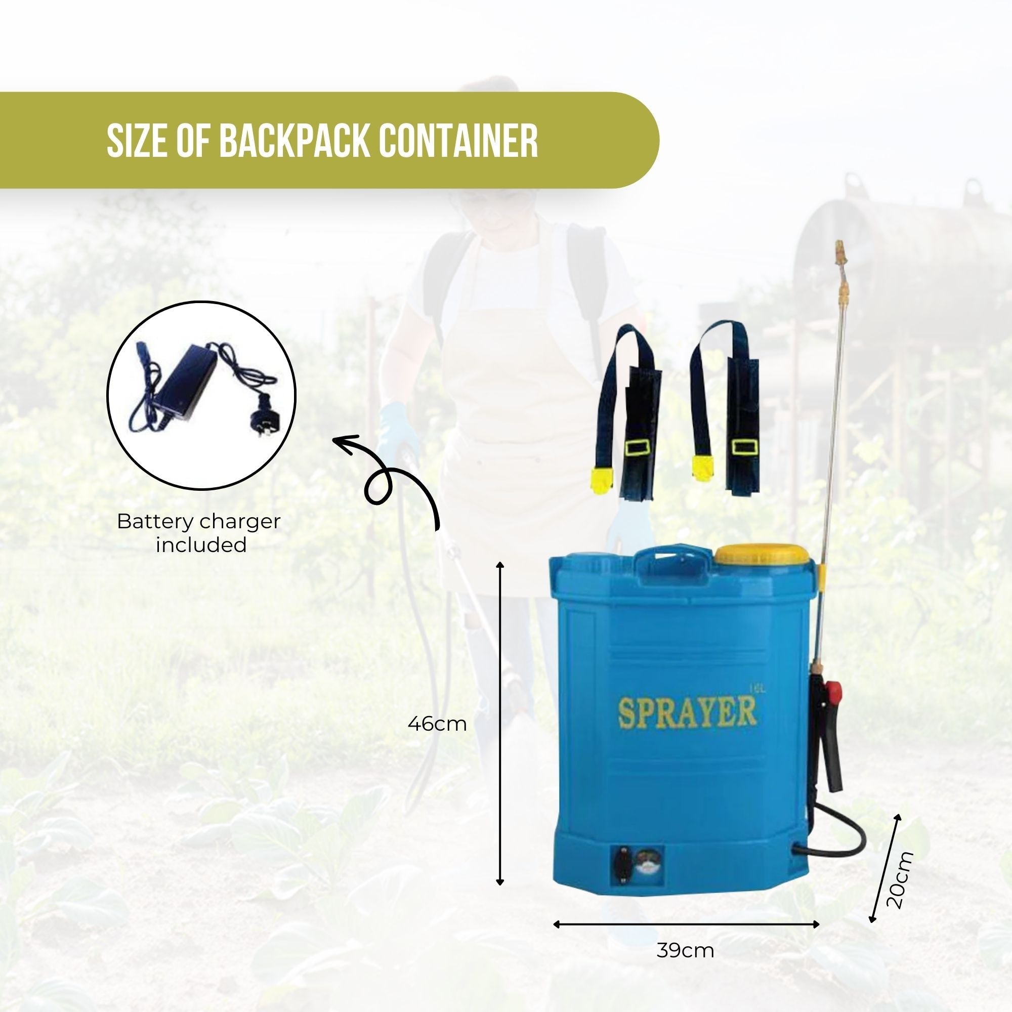 Weed Sprayer 16L Backpack - Lithium 12V