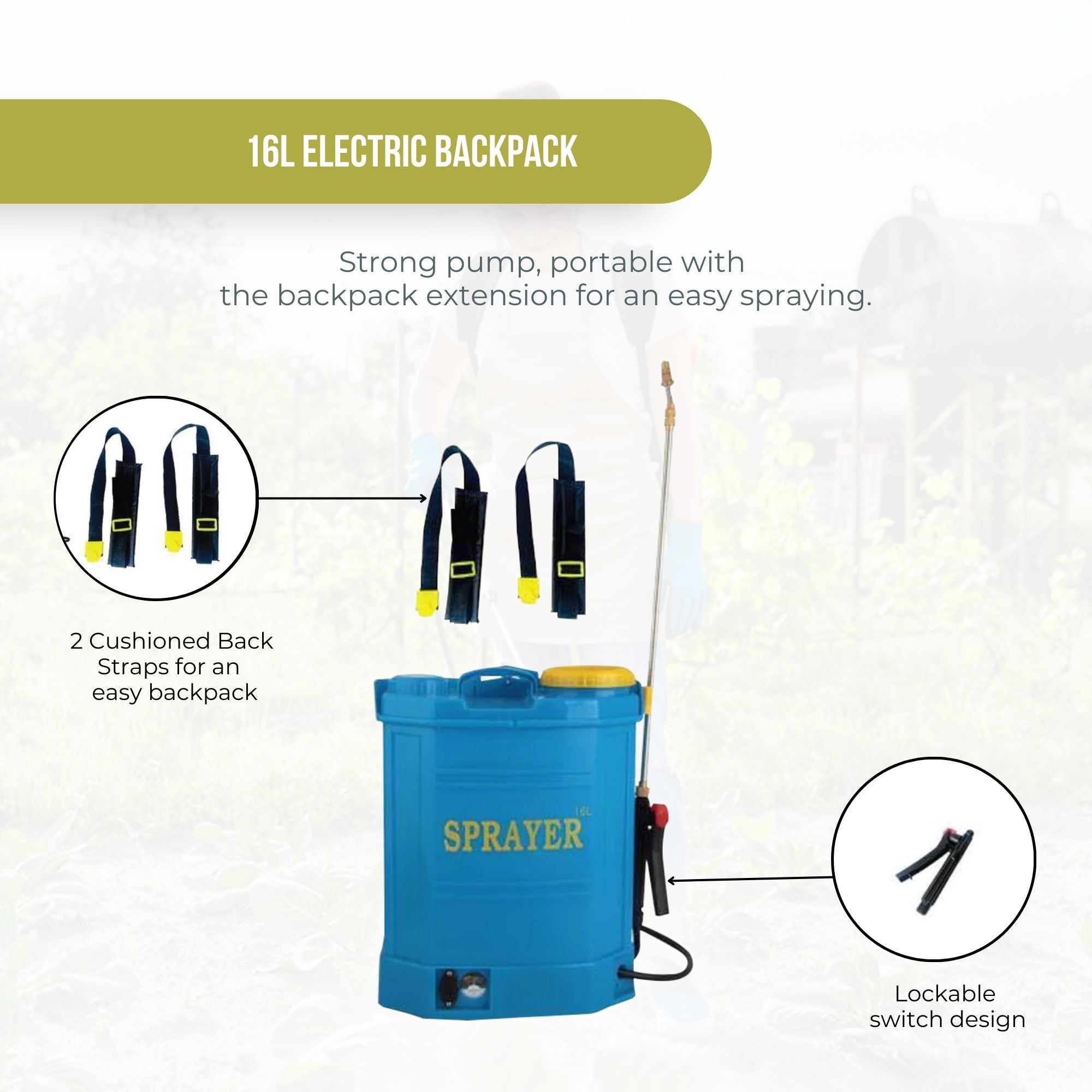 Weed Sprayer 16L Backpack - Lithium 12V