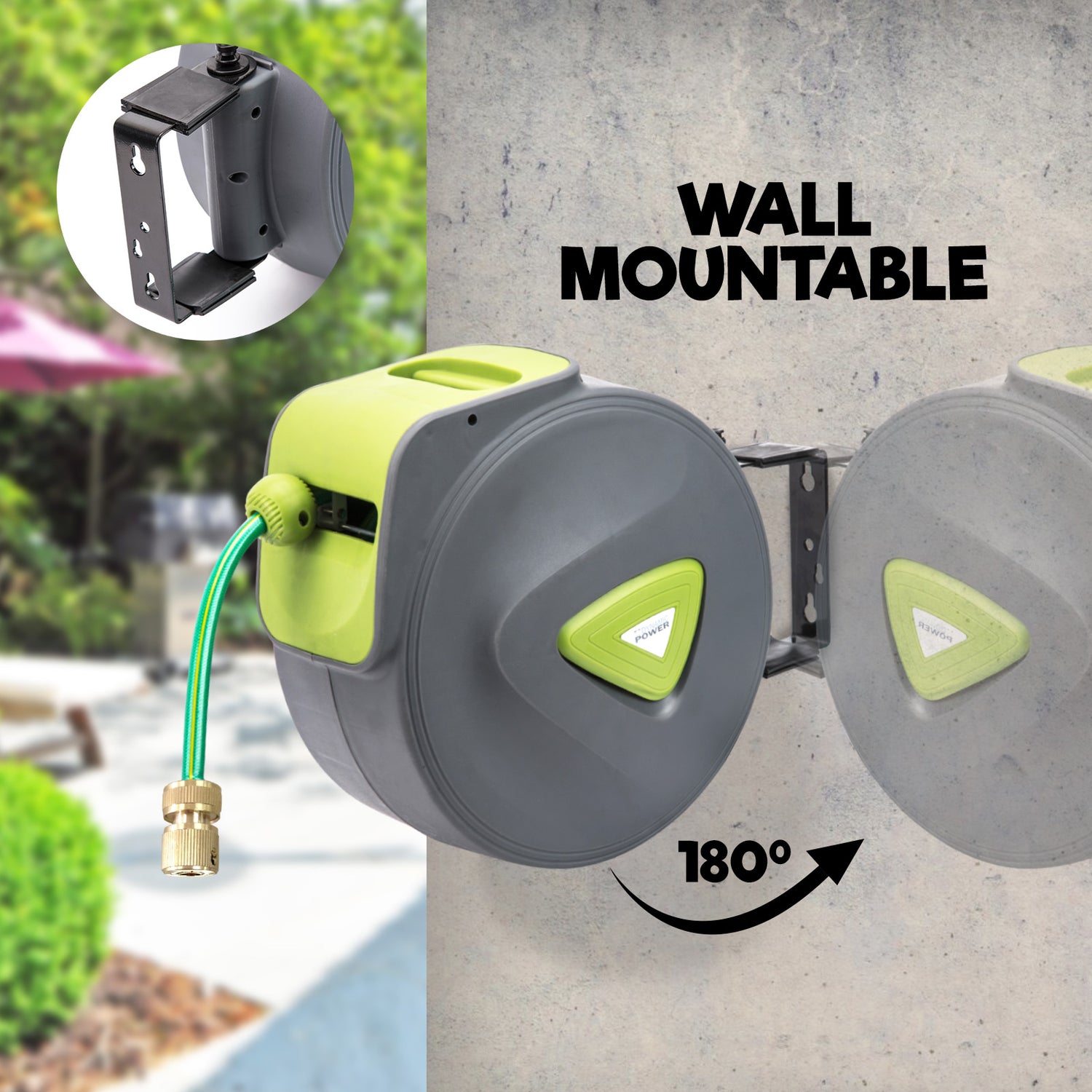 wall mountable garden hose