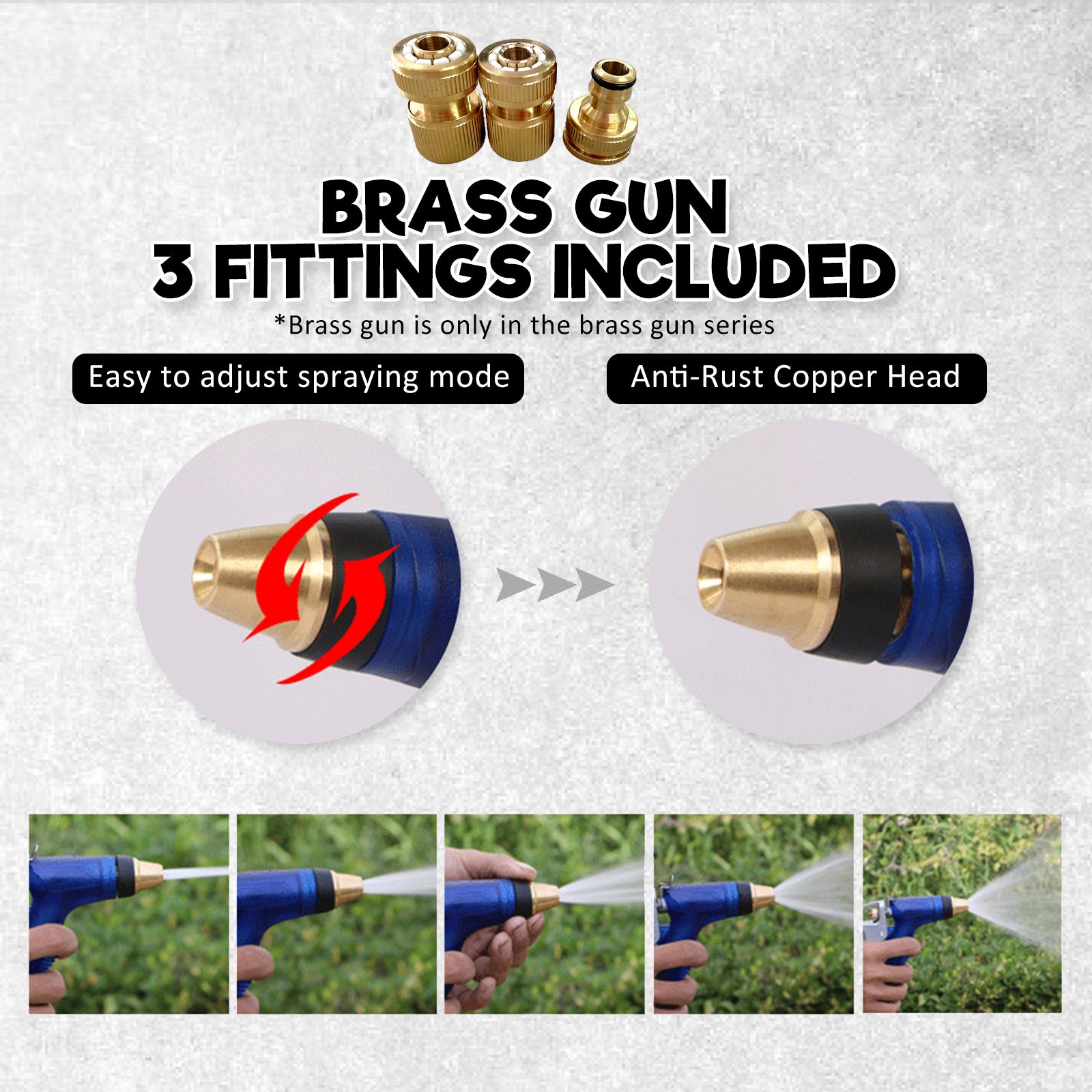 Brass gun garden hose