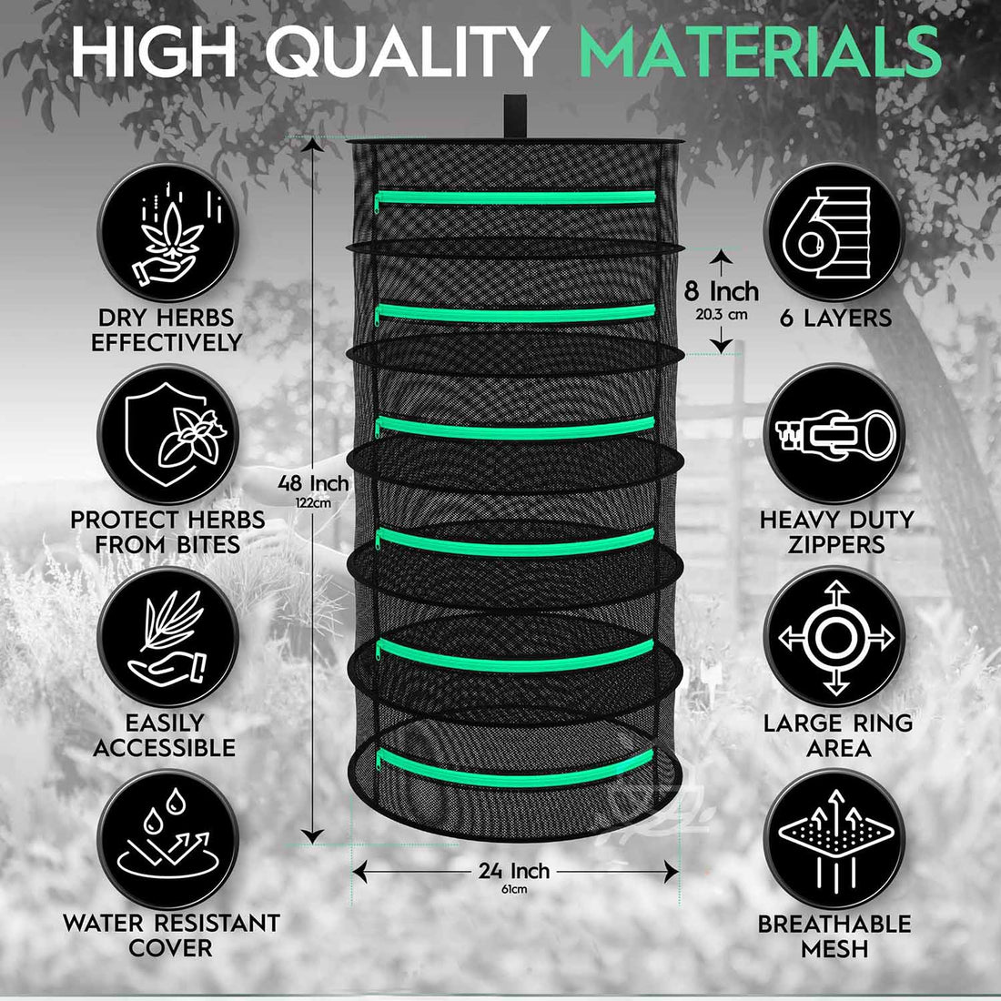 6-Layer 120cm Foldable Vegetable/Fruit Drying Rack