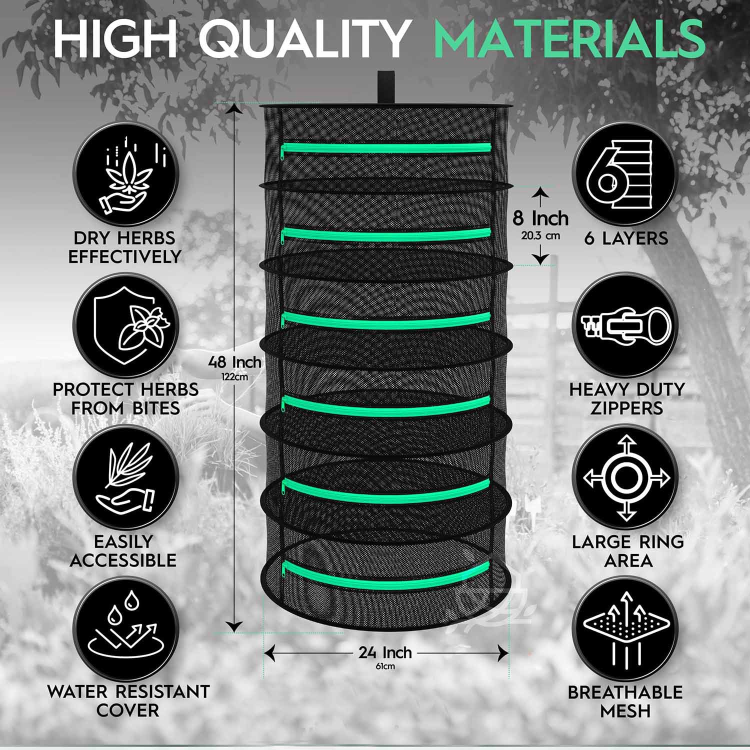 6-Layer 120cm Foldable Vegetable/Fruit Drying Rack