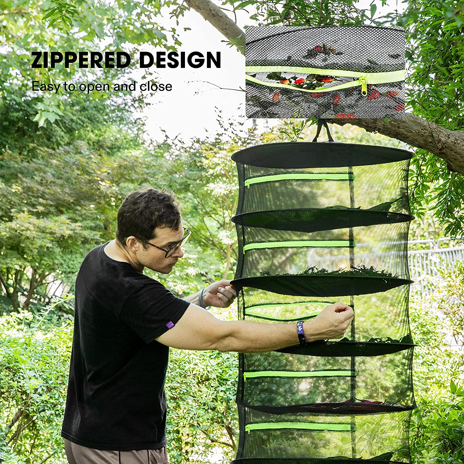 Foldable Herb/Vegetable Fruit Drying Rack 8-Layer