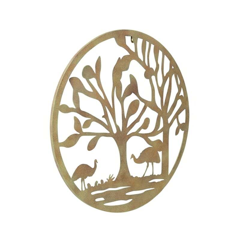 Lasercut Round  Emu Family Wall Art