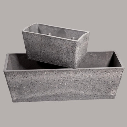 Imitation Stone Grey White Stone Rectangle Planter 50cm