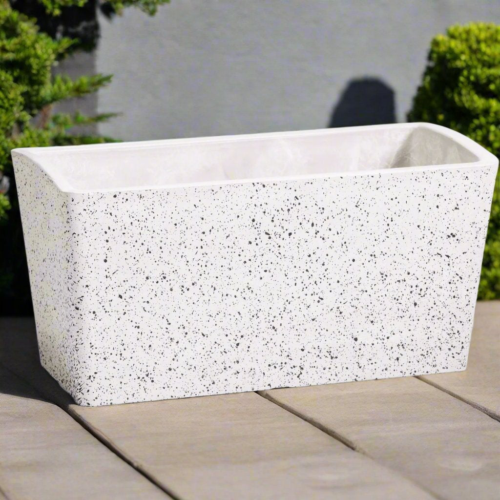 Imitation Stone Concrete White Stone Rectangle Planter 50cm