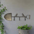 Willow & Silk Metal 67cm Spade & Bird 3 Wall Hooks Black