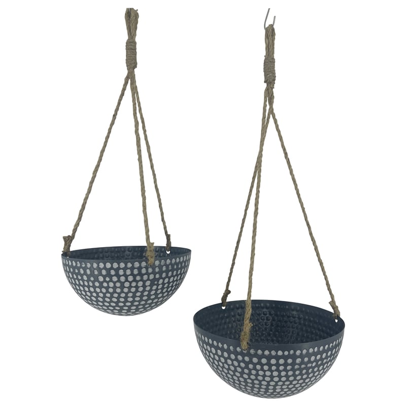 Set/2 Nested Hanging Dimple Planters w/Rope