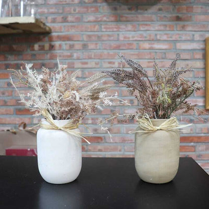 Set/2 Asst Mixed Dried Flowers in Ceramic Jar