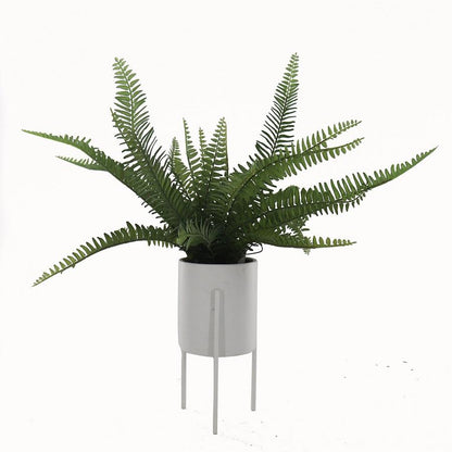 Artificial Boston Fern in Ceramic Pot w Stand