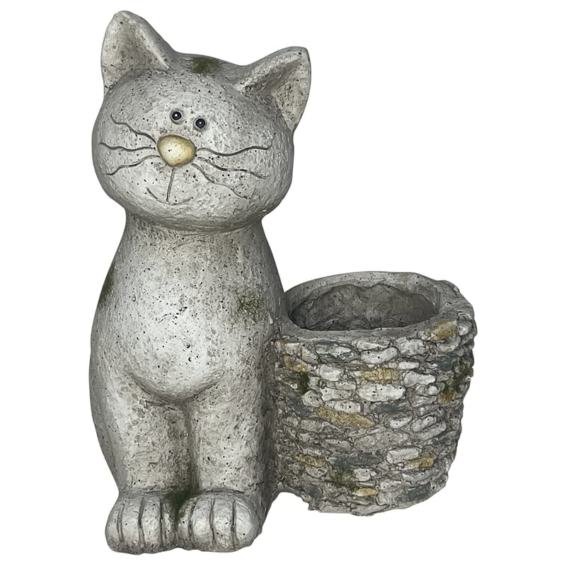 Cat with Stony Planter