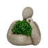 Willow & Silk Polyresin 24cm Thinking Face Stone Garden Pot Planter 