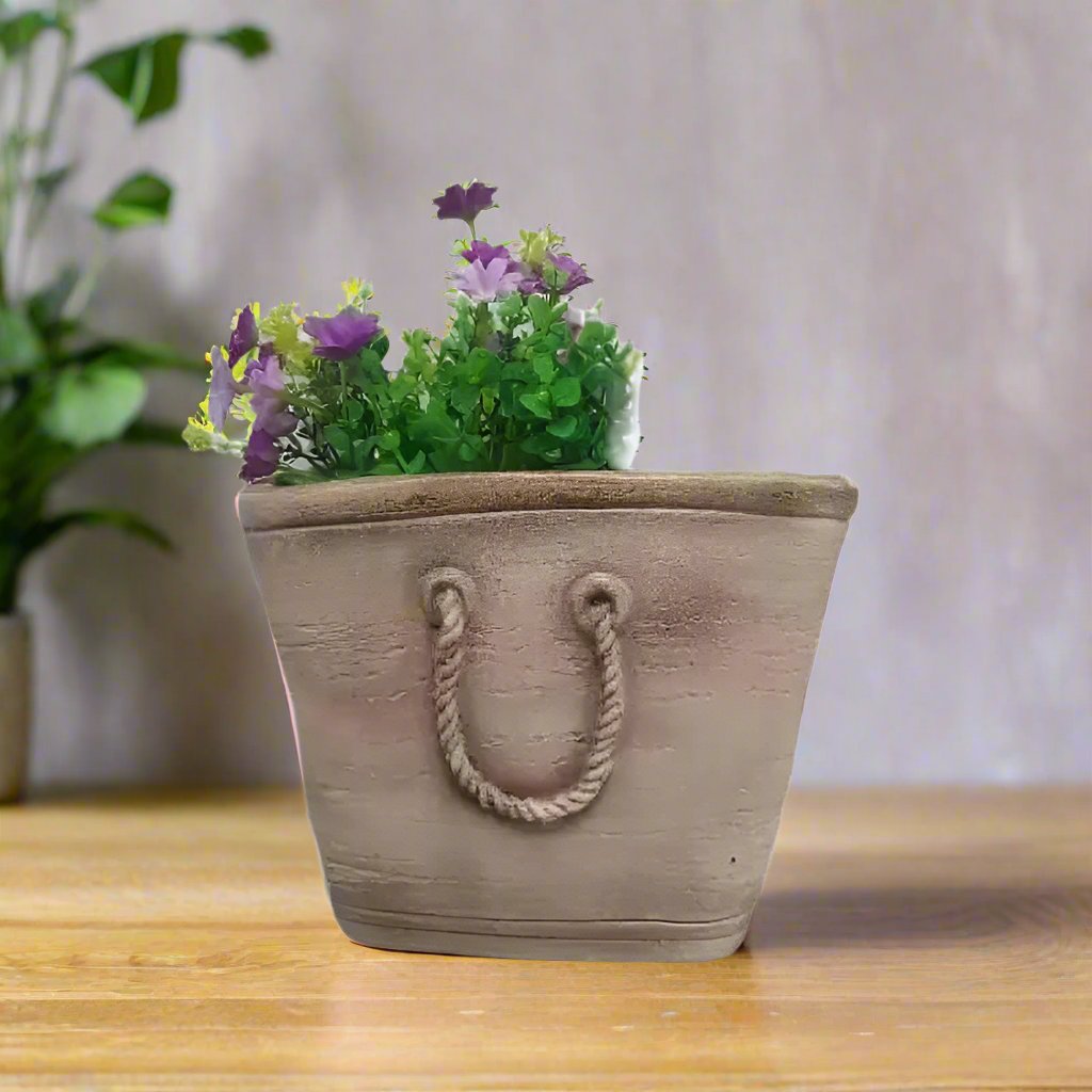 
Willow &amp; Silk Polyresin 26cm Pink Handbag Garden/ Indoor Pot Planter 