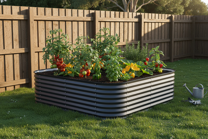 56cm garden bed in Australian backyard with tall plants