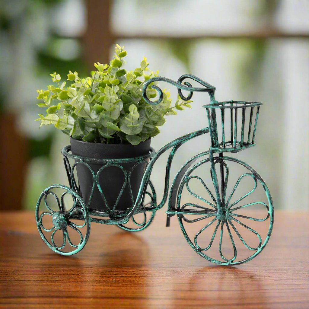 Willow &amp; Silk Metal 25cm Acqa Bicycle Garden Pot/Planter 