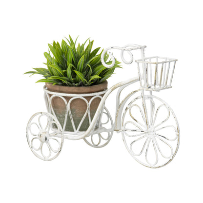 Distressed White Small Bicycle Planter