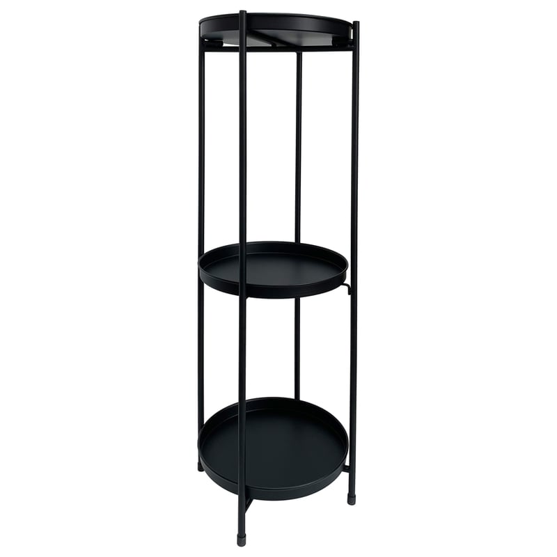 Round Black 3-Shelf Display / Plant Stand