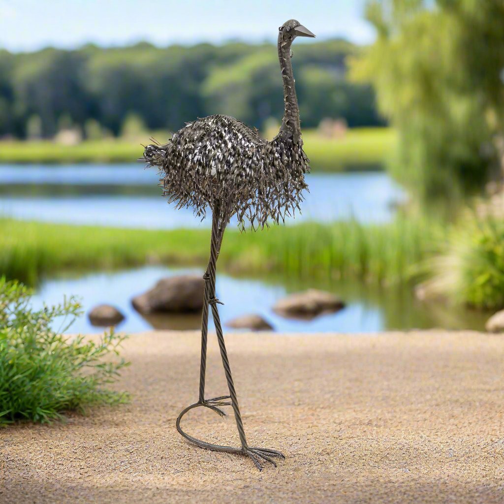 Willow &amp; Silk Large Metal Emu Garden Figurine