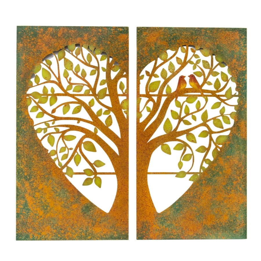 Laser- cut Heart 2-Piece Tree-of-Life Wall Art