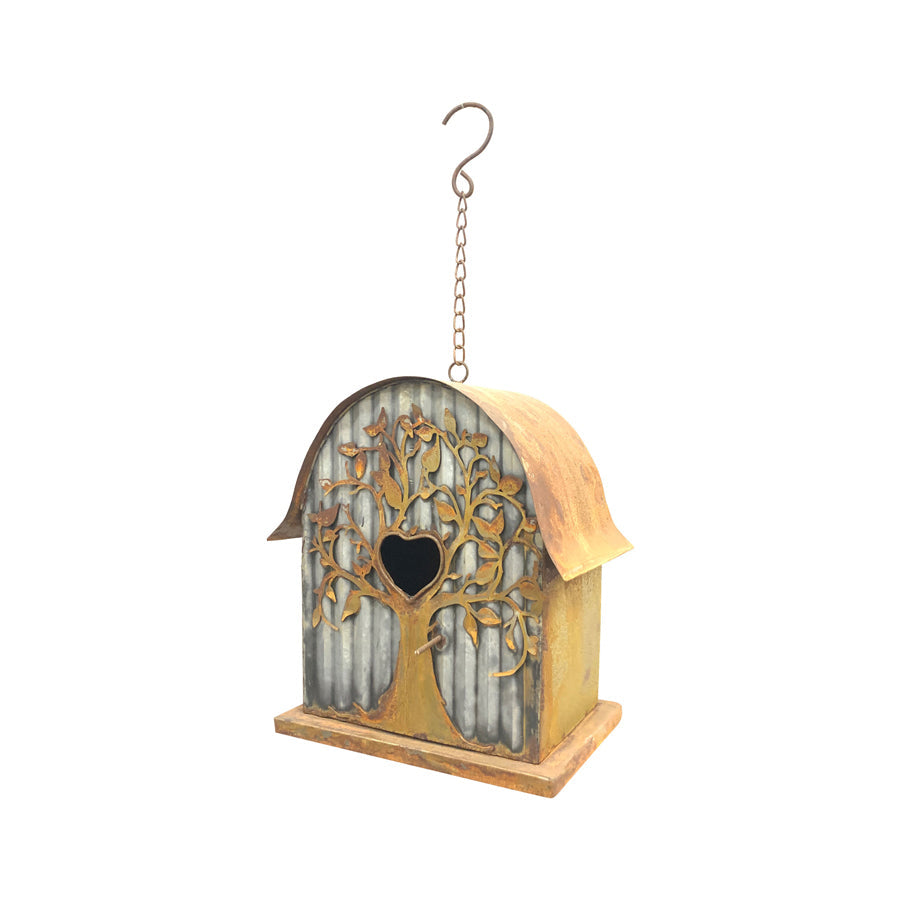 Galv &amp; Rust Hanging Tree Birdhouse
