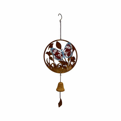 Rust &amp; Colour Butterfly Bell Hanger