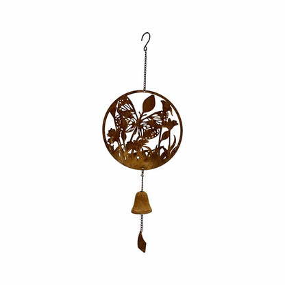 Rust &amp; Colour Butterfly Bell Hanger