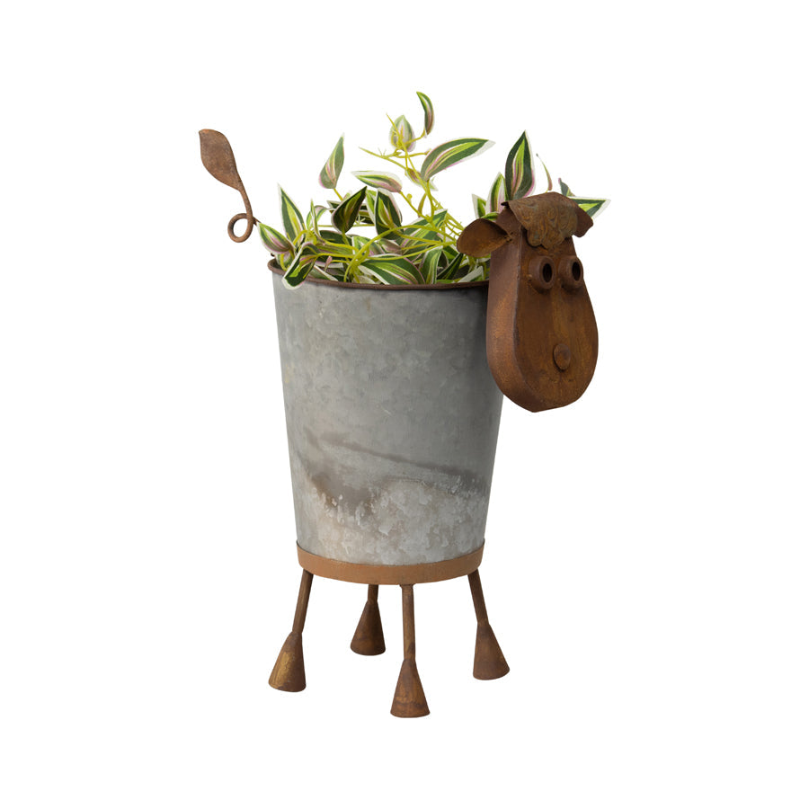 Rusty Sheep Planter w/ Galv Pot