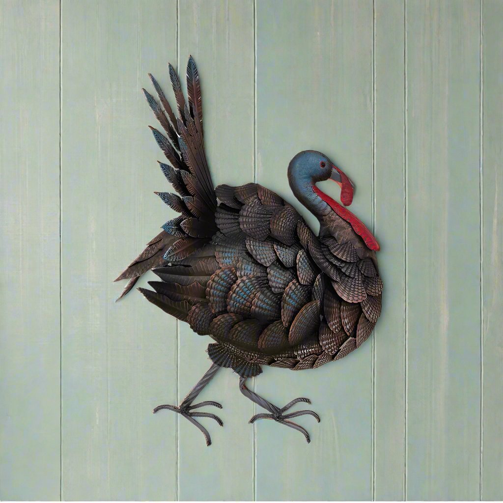 Willow & Silk Hanging Metal 61x42cm Mr Turkey/Bird Wall Art
