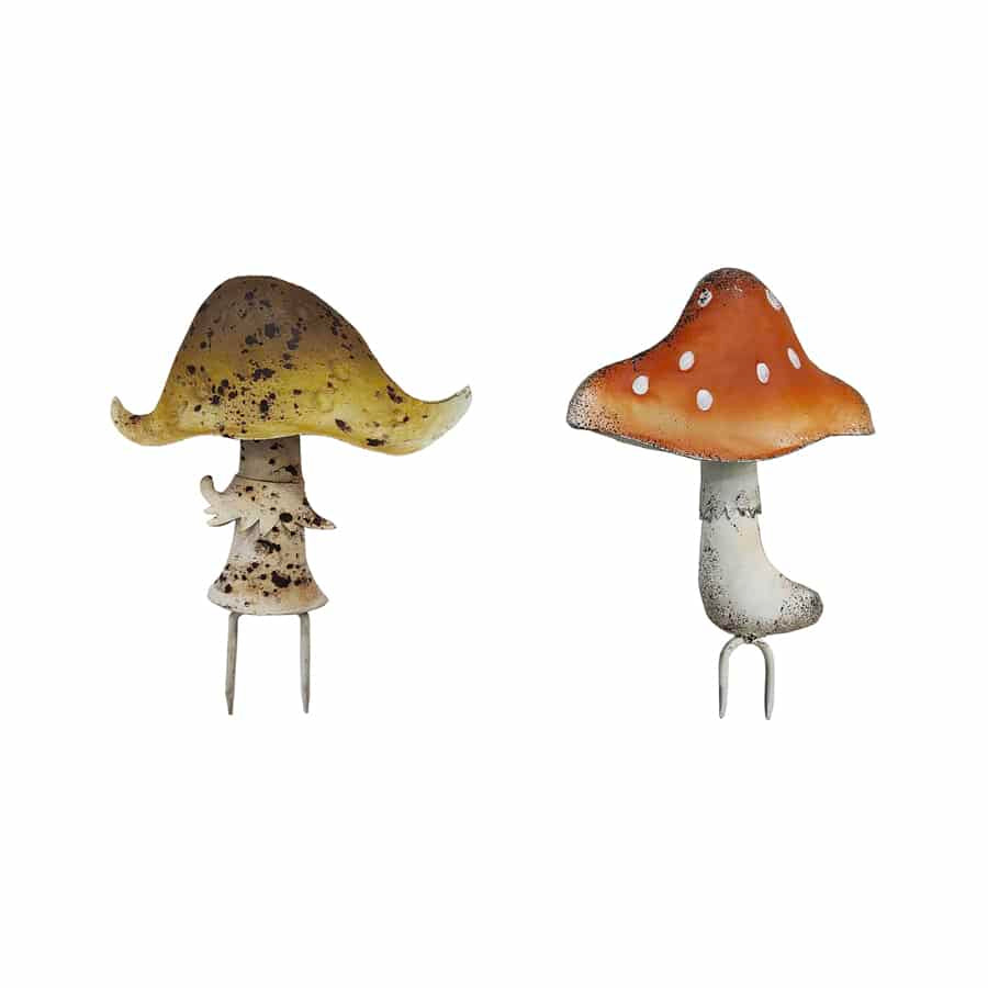 Set/2 Asst Mushroom Garden Stake