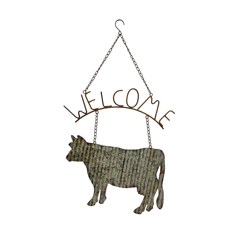 Laser-cut Corrugated Cow Welcome Sign