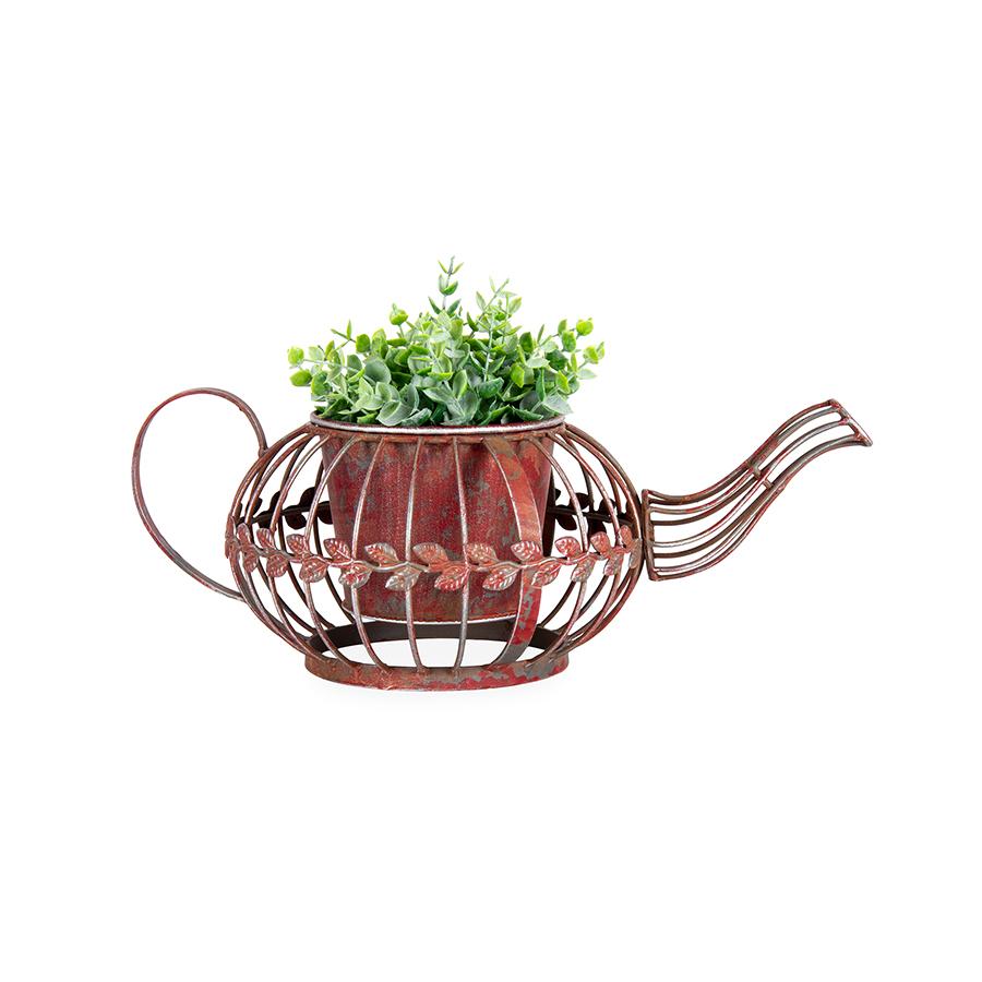 Antique Red Teapot Potplanter