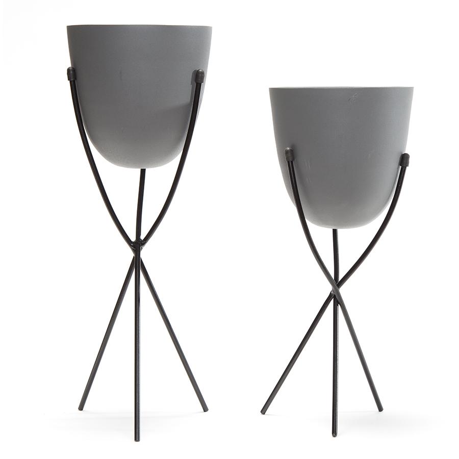 Set/2 Nested Contemporary Stilted Planters