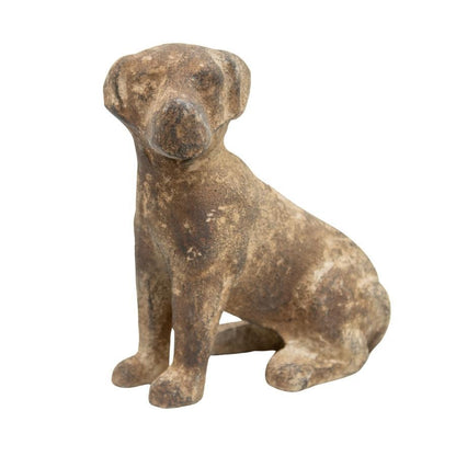 Aged Cast-Iron Sitting Dog Decoration 12.5x7x13.5cm