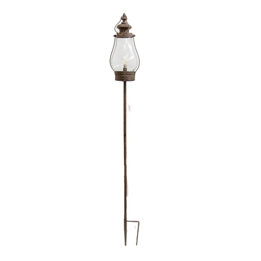 Garden Lantern on Stake w/ Battery Operated LED Light 14x12x111cm