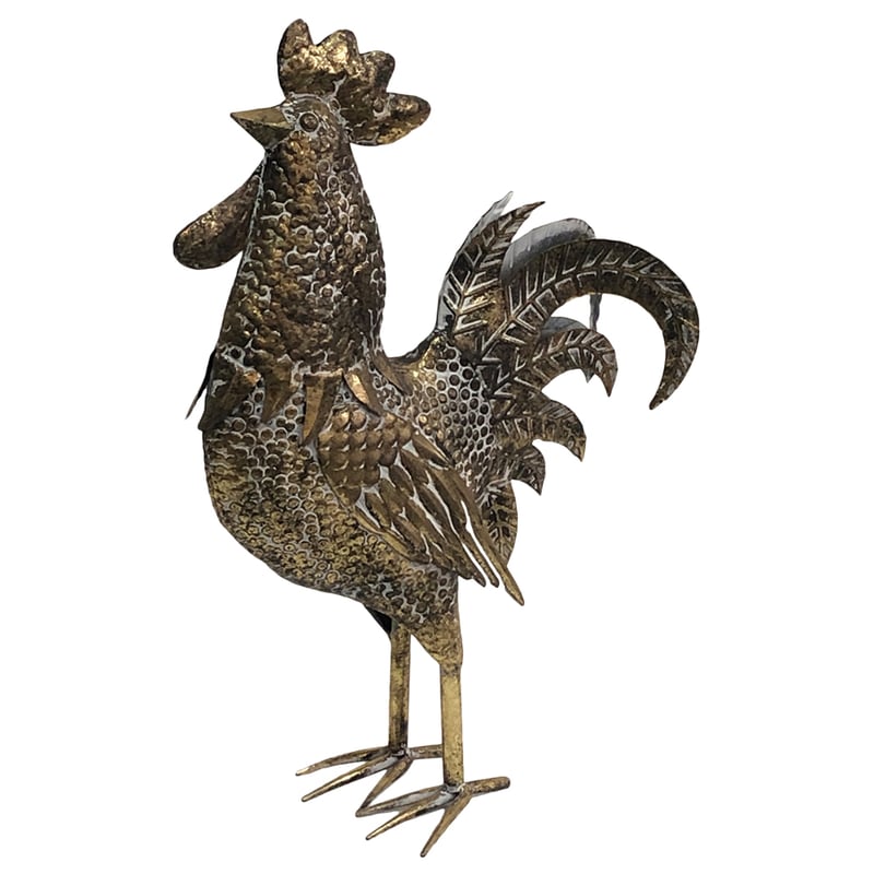 50cm Lustre Gold Proud Chook 31.5x13.5x49.5cm