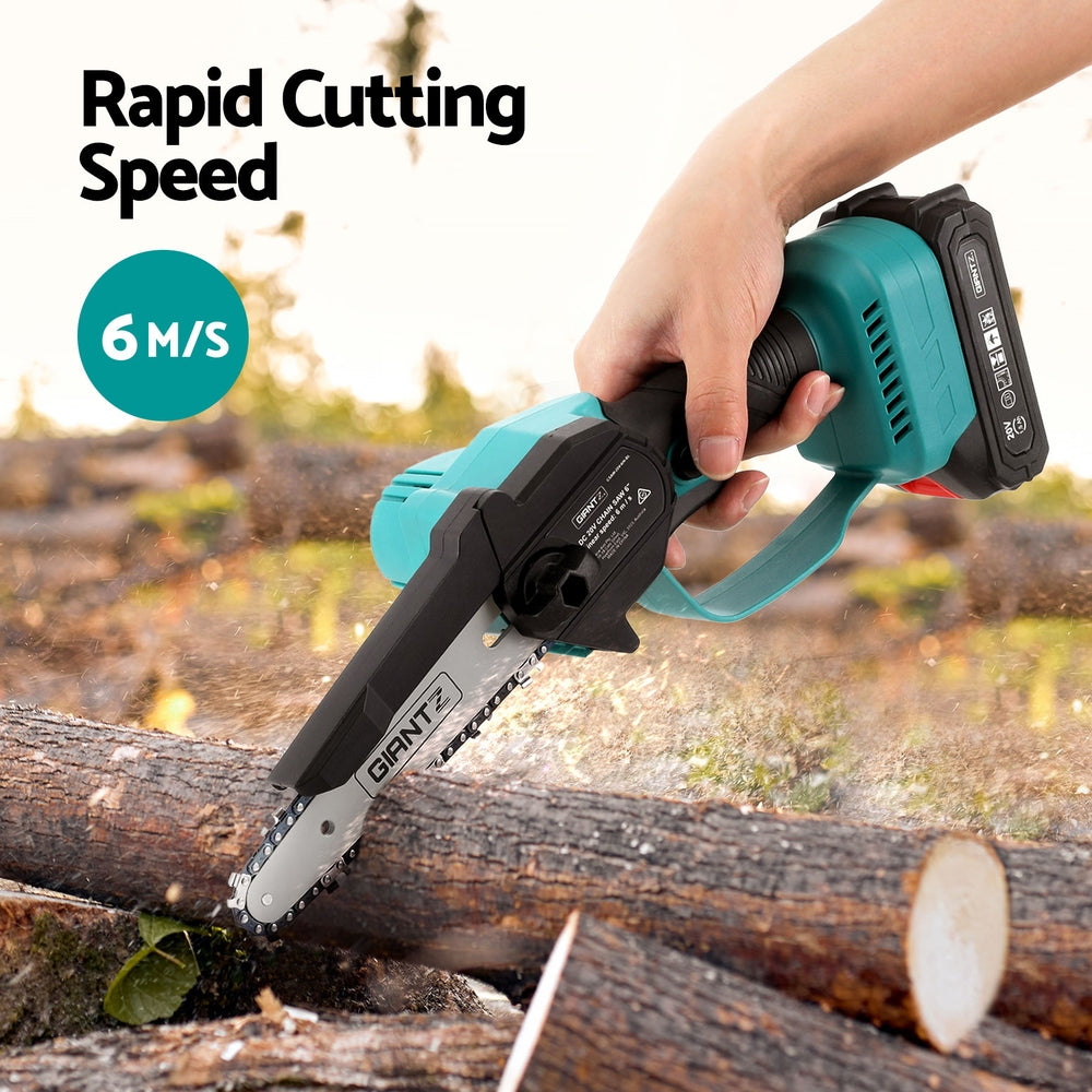 Mini Cordless Electric Chainsaw 20V 6” Rechargeable Wood Cutter