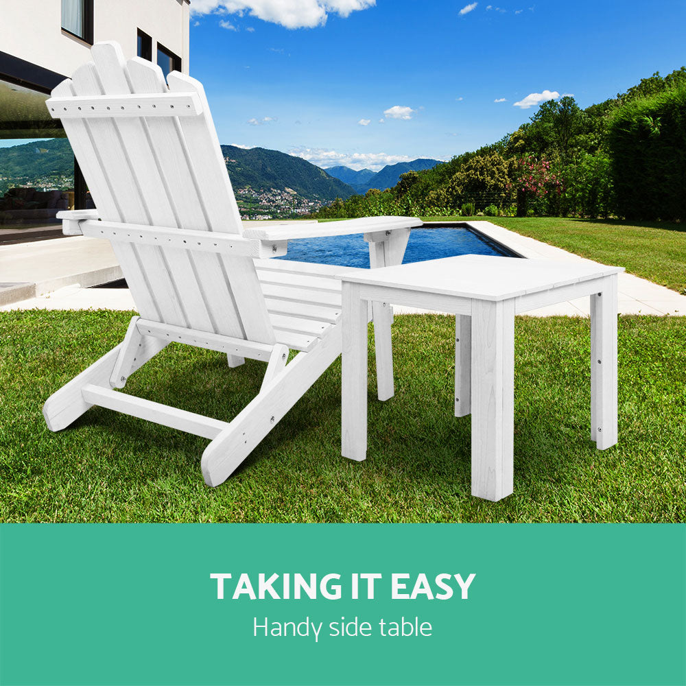 Gardeon Wooden Outdoor Side Table — White