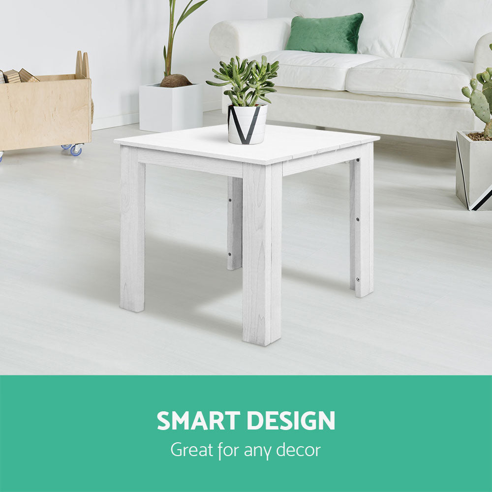 Gardeon Wooden Outdoor Side Table — White