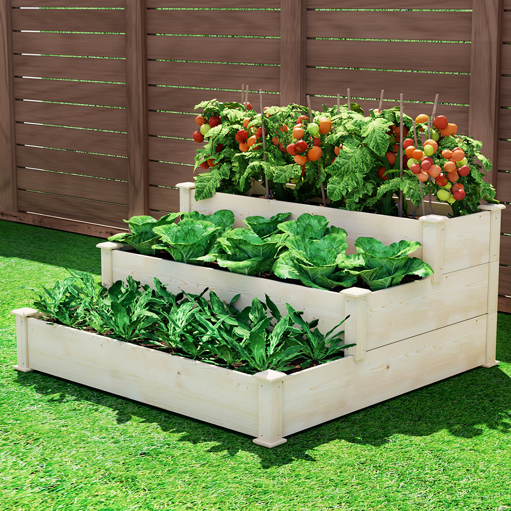 Greenfingers Wooden Raised Garden Bed - 3 Tier