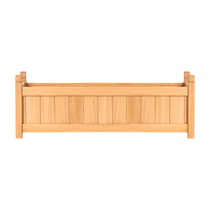 2x Green Fingers Garden Bed 90x30x33cm Wooden Planter Box Raised Container Growing