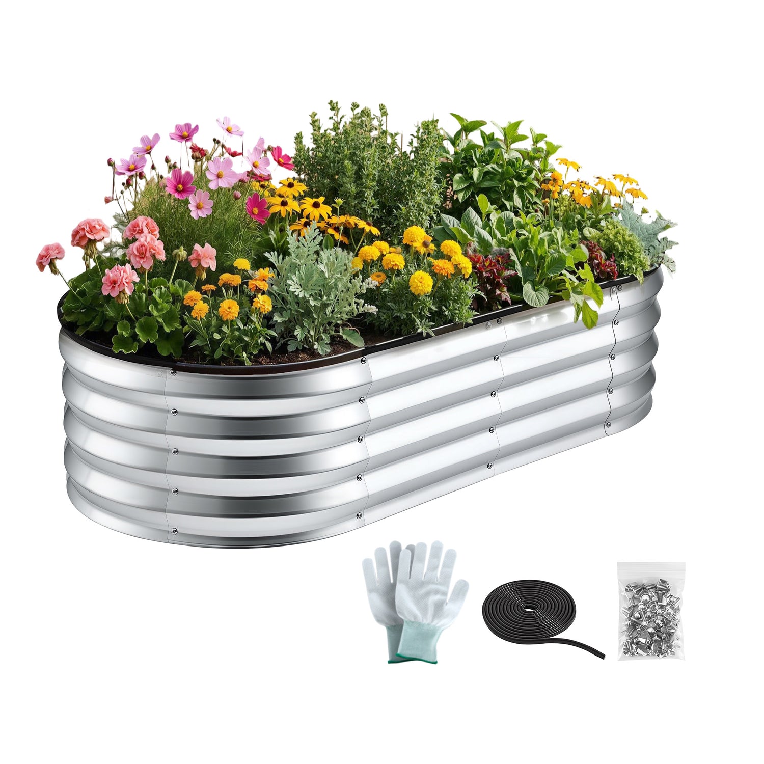 Greenfingers Raised Garden Bed 1.2m x .6m x 300mm - Silver